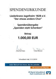 Spende VR Bank SHA 2019 12 12